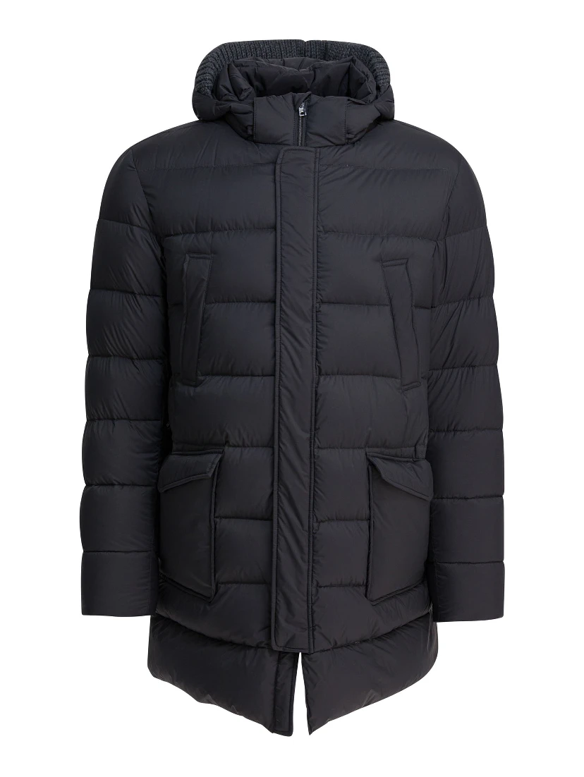 Long down jacket with hood