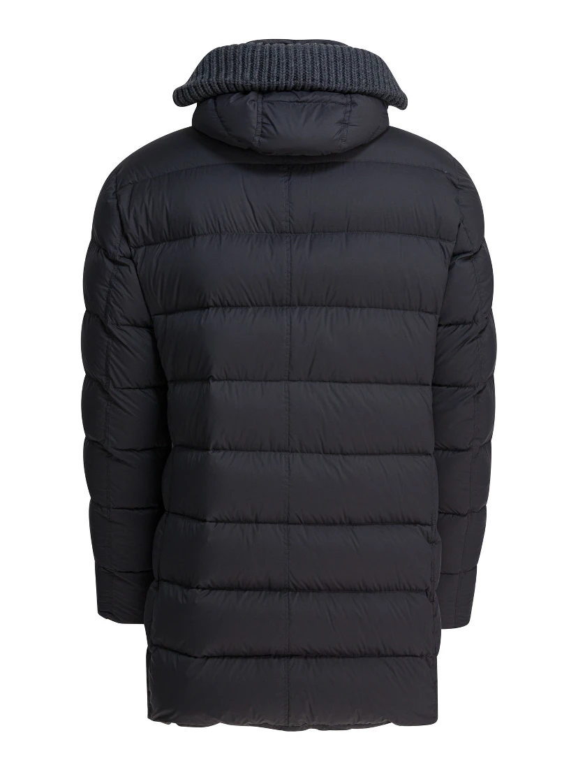Long down jacket with hood