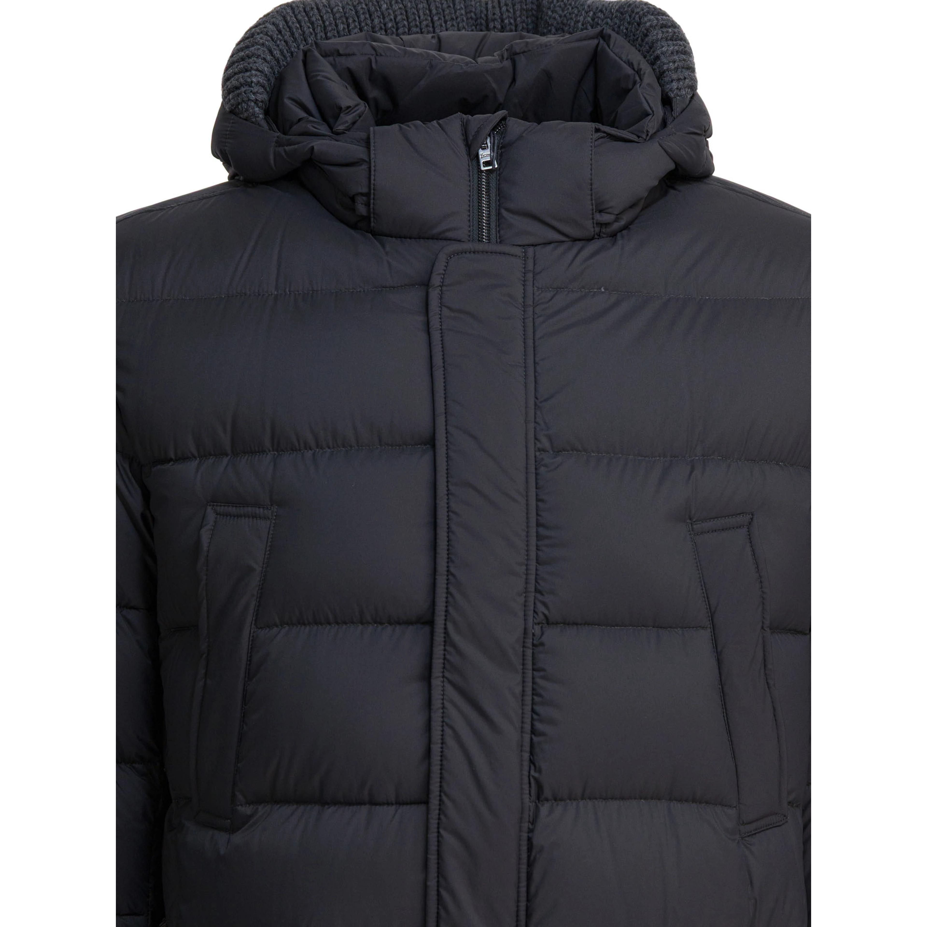 Long down jacket with hood