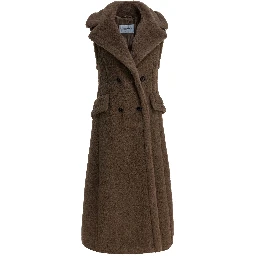 Sleeveless jacket in alpaca