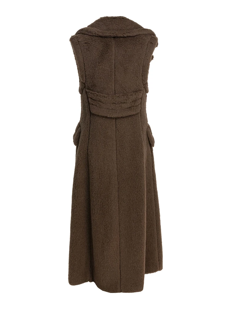 Sleeveless jacket in alpaca alternative