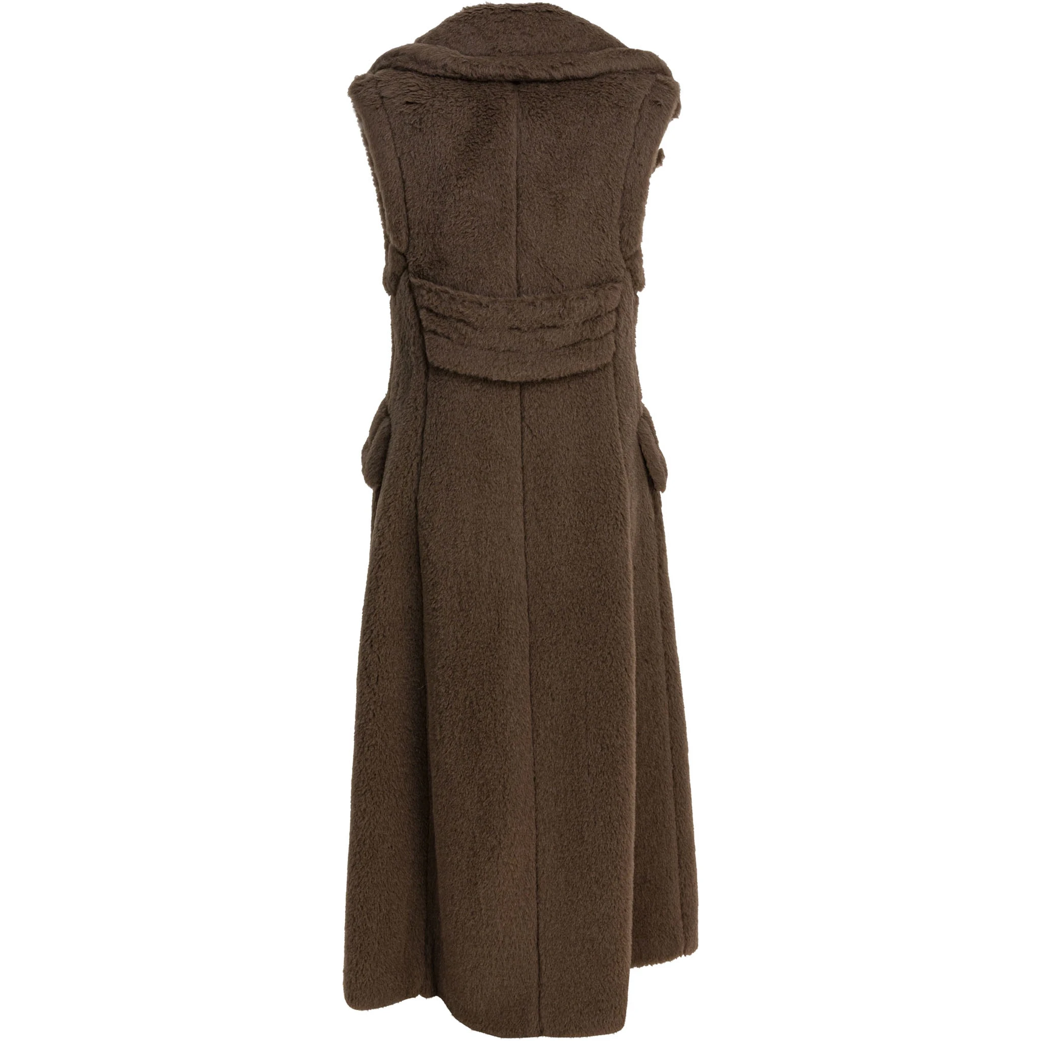 Sleeveless jacket in alpaca