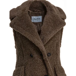 Sleeveless jacket in alpaca