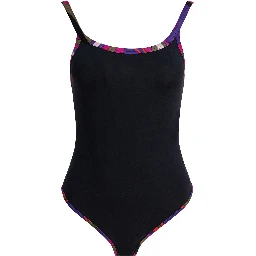 One-piece swimsuit with printed edges