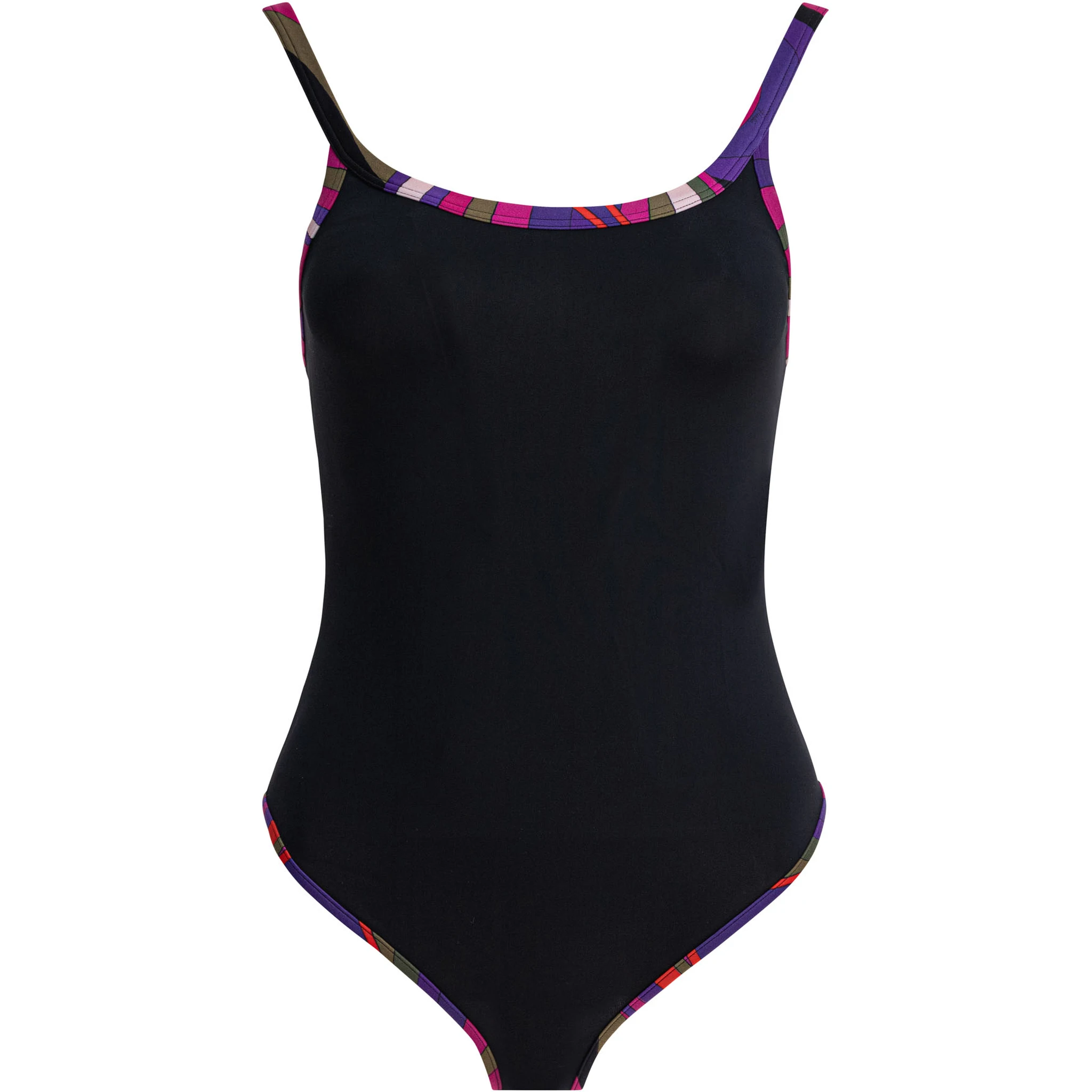 One-piece swimsuit with printed edges