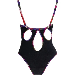 One-piece swimsuit with printed edges