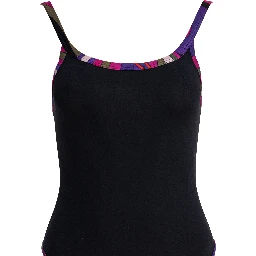 One-piece swimsuit with printed edges