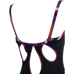 One-piece swimsuit with printed edges