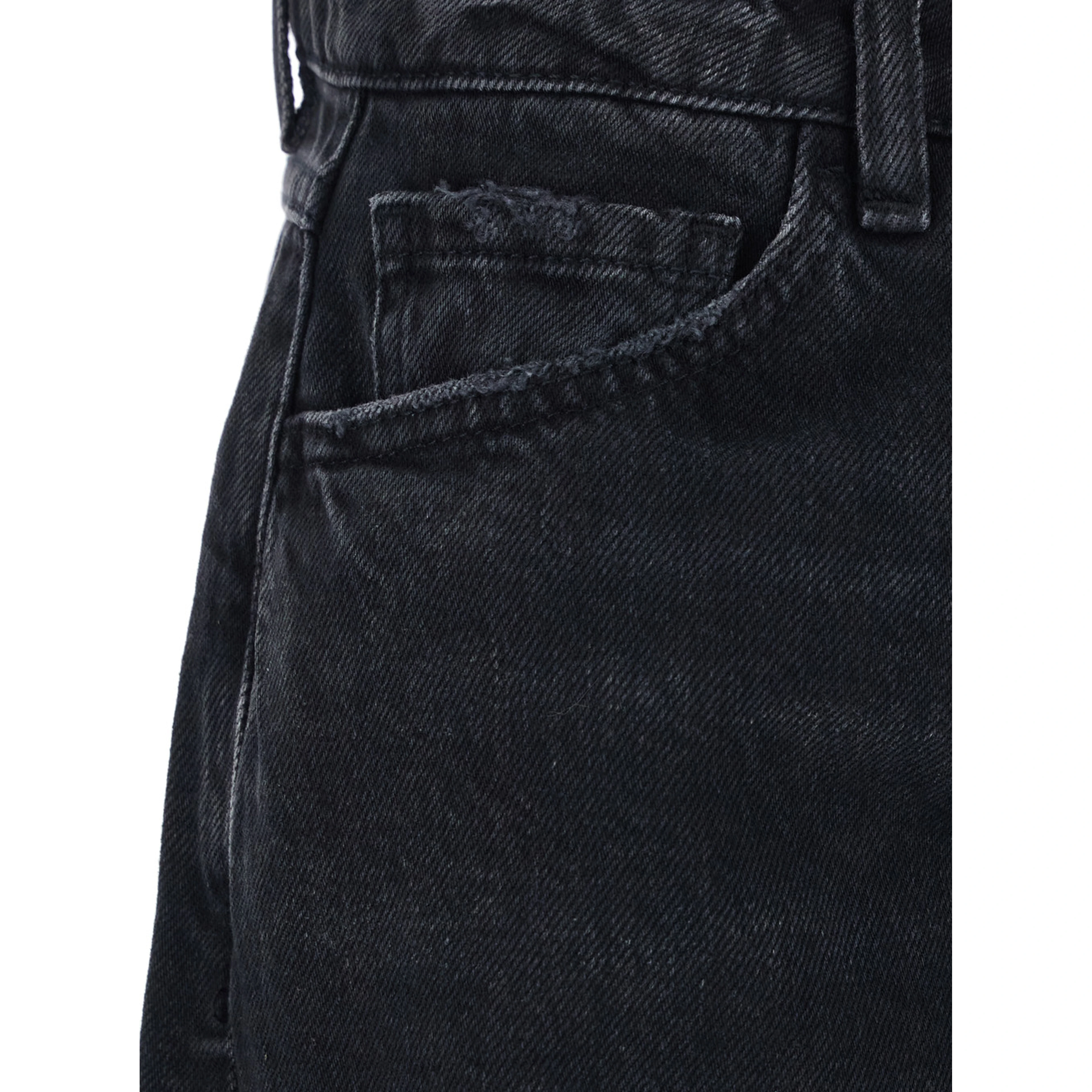 Debby Black Jeans with Wide Leg and Logo Patch on the Rear in Denim Woman