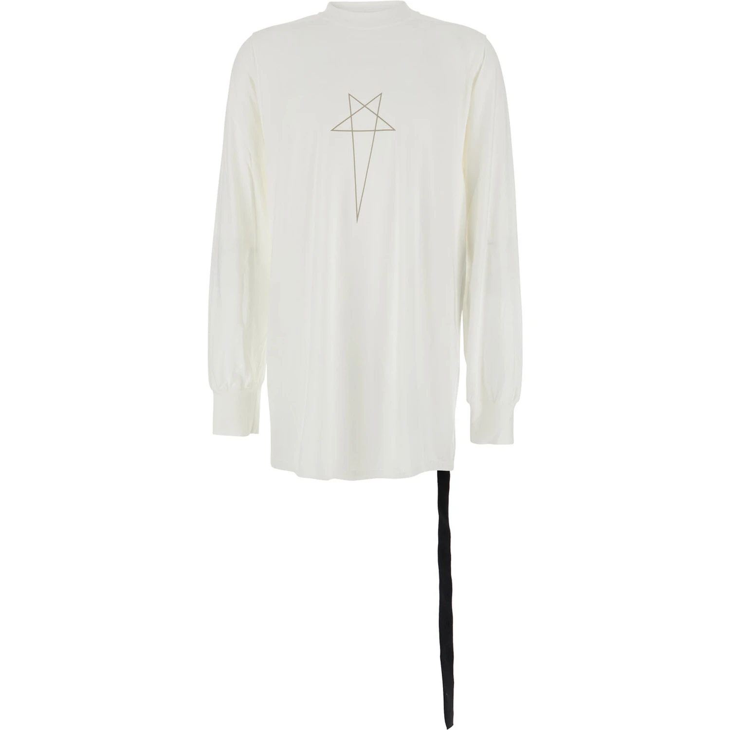 White Crewneck T-Shirt with Logo Print on the Front in Cotton Man