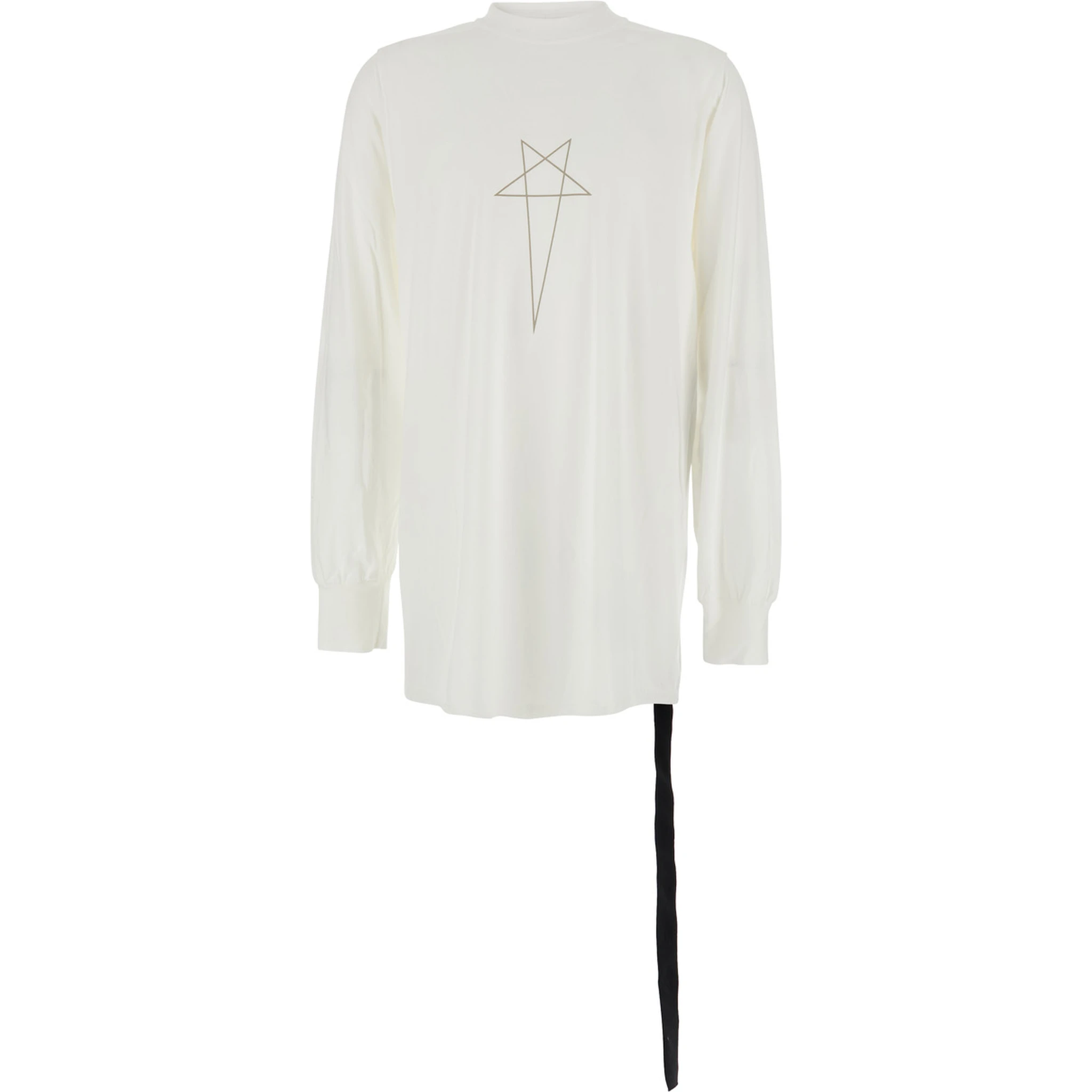 White Crewneck T-Shirt with Logo Print on the Front in Cotton Man