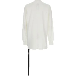 White Crewneck T-Shirt with Logo Print on the Front in Cotton Man
