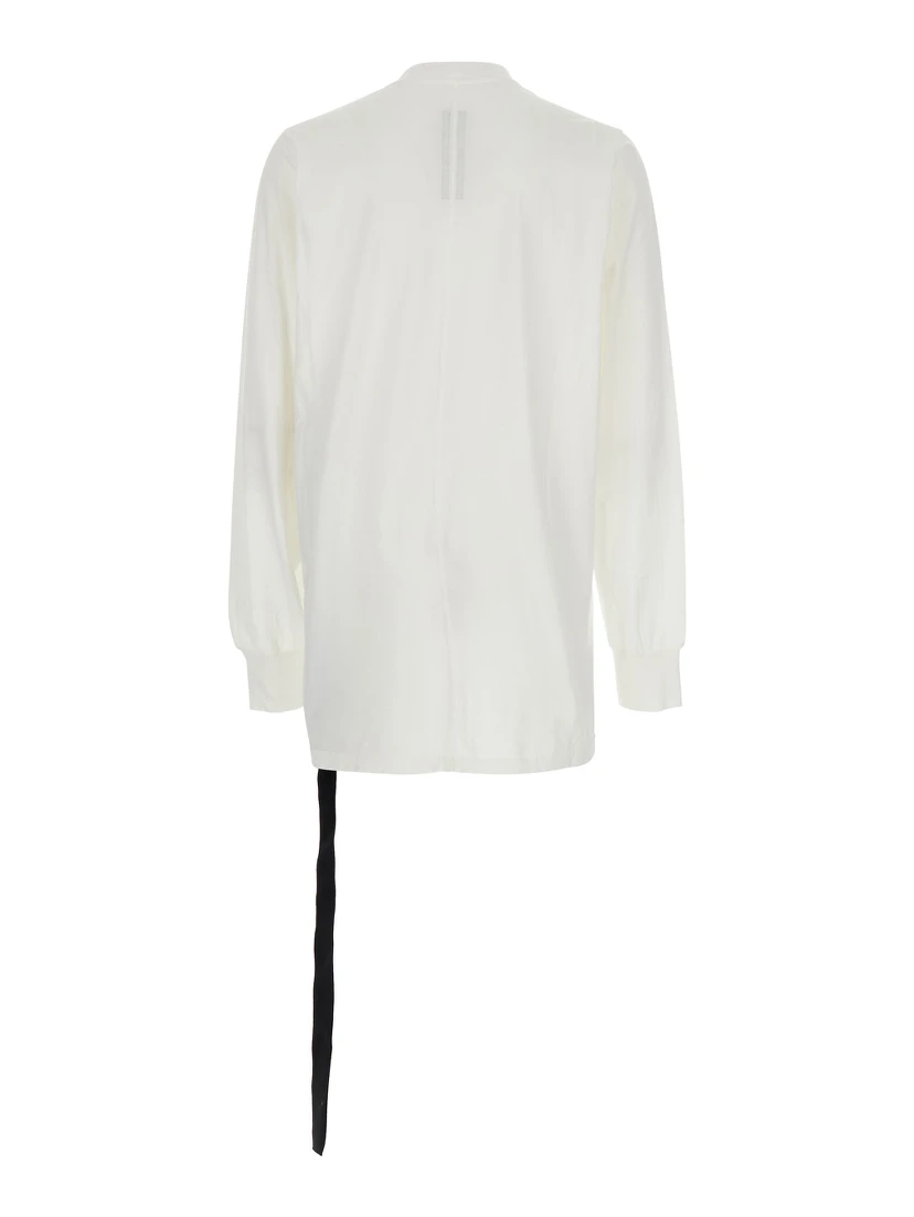 White Crewneck T-Shirt with Logo Print on the Front in Cotton Man