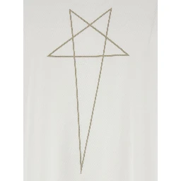 White Crewneck T-Shirt with Logo Print on the Front in Cotton Man