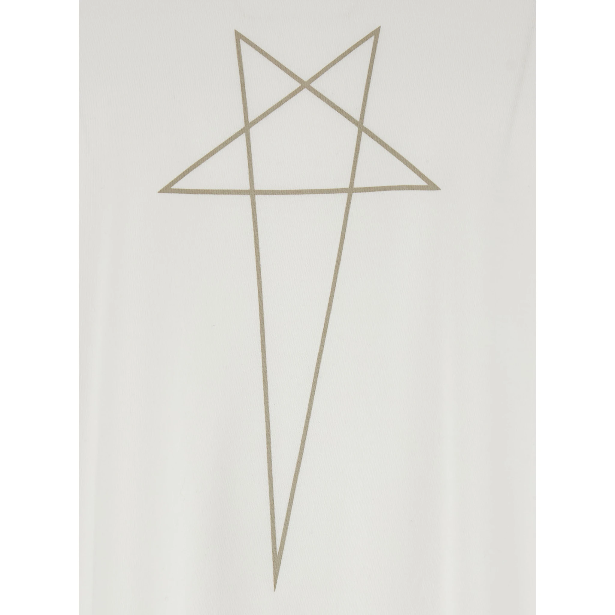 White Crewneck T-Shirt with Logo Print on the Front in Cotton Man