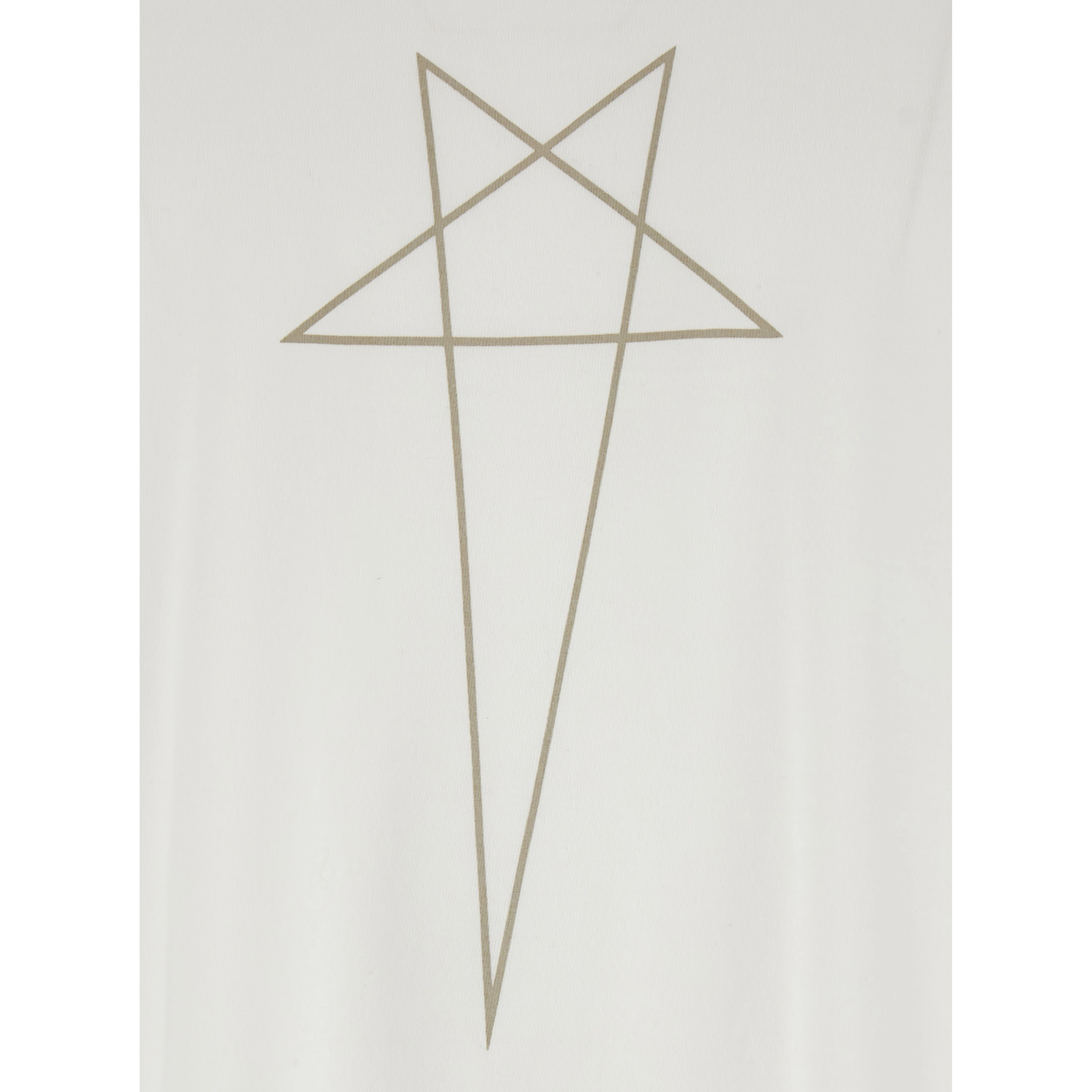 White Crewneck T-Shirt with Logo Print on the Front in Cotton Man