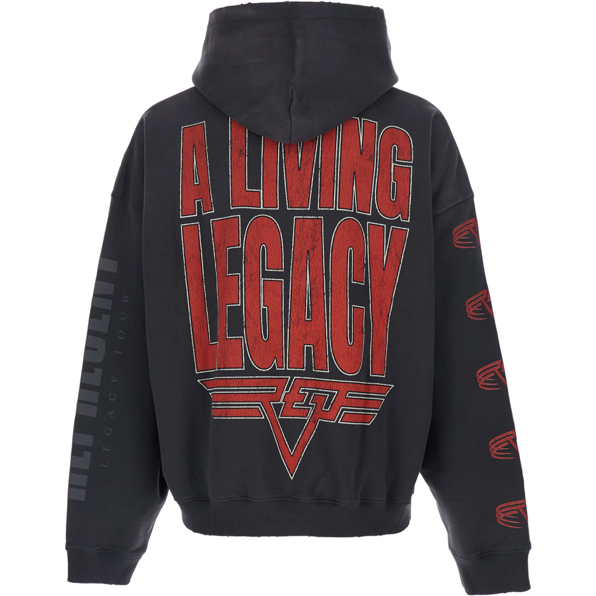 Grey Hoodie with Maxi Logo Print on Front and Rear and Dropped Shoulders in Cotton Man