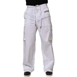White Linen Straight Cargo Men Trouser Pants