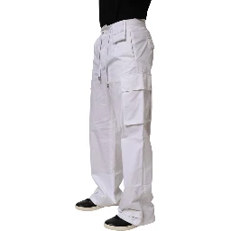 White Linen Straight Cargo Men Trouser Pants