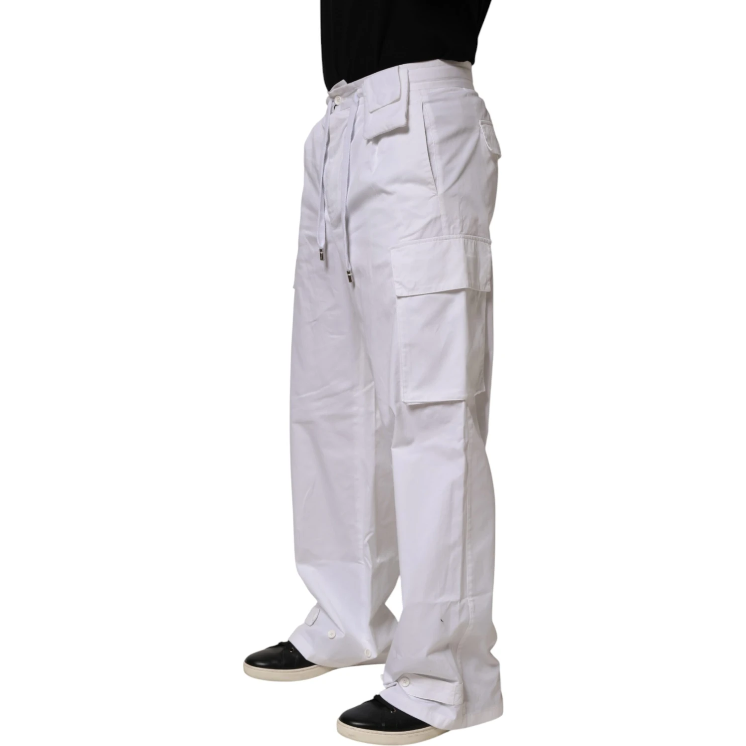 White Linen Straight Cargo Men Trouser Pants