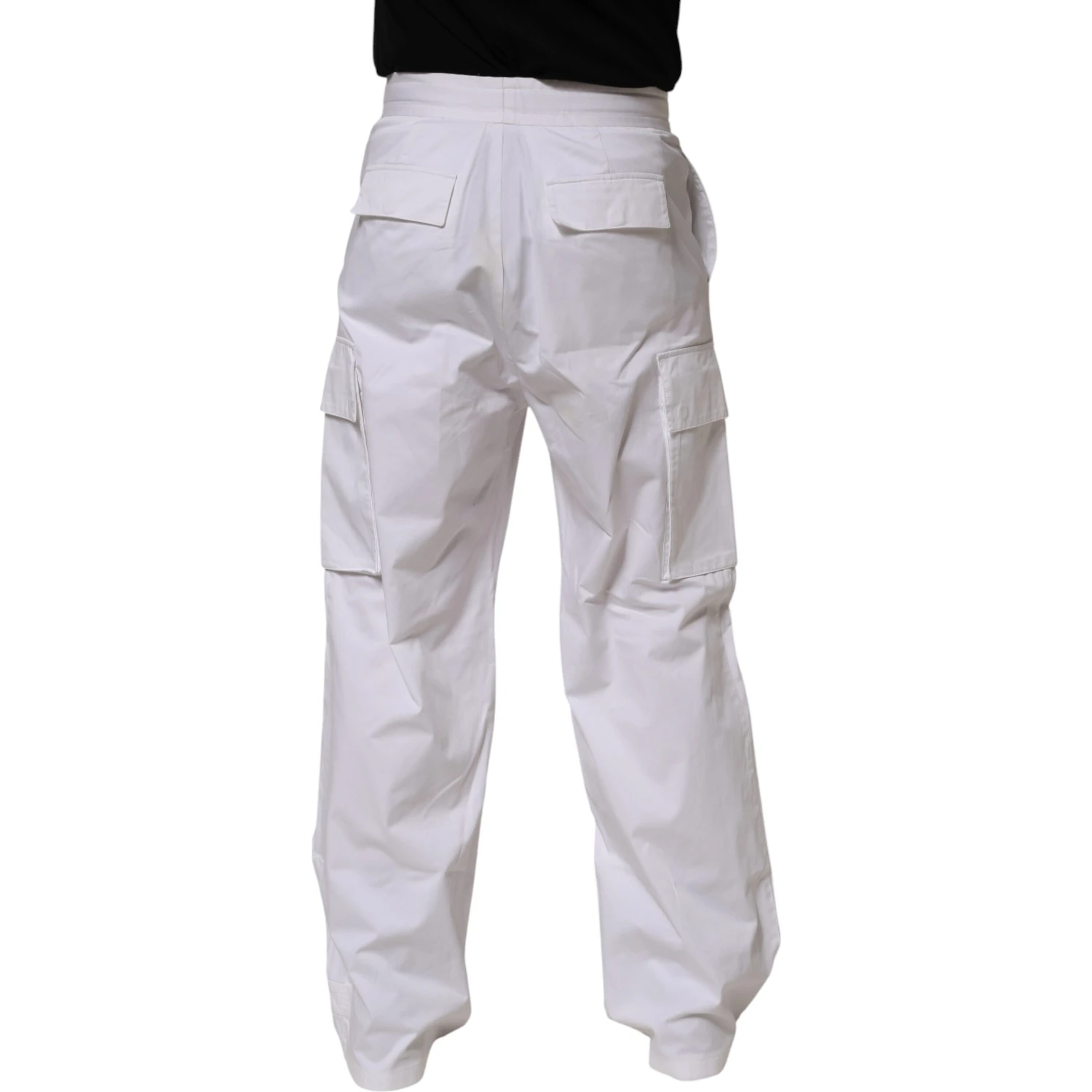White Linen Straight Cargo Men Trouser Pants