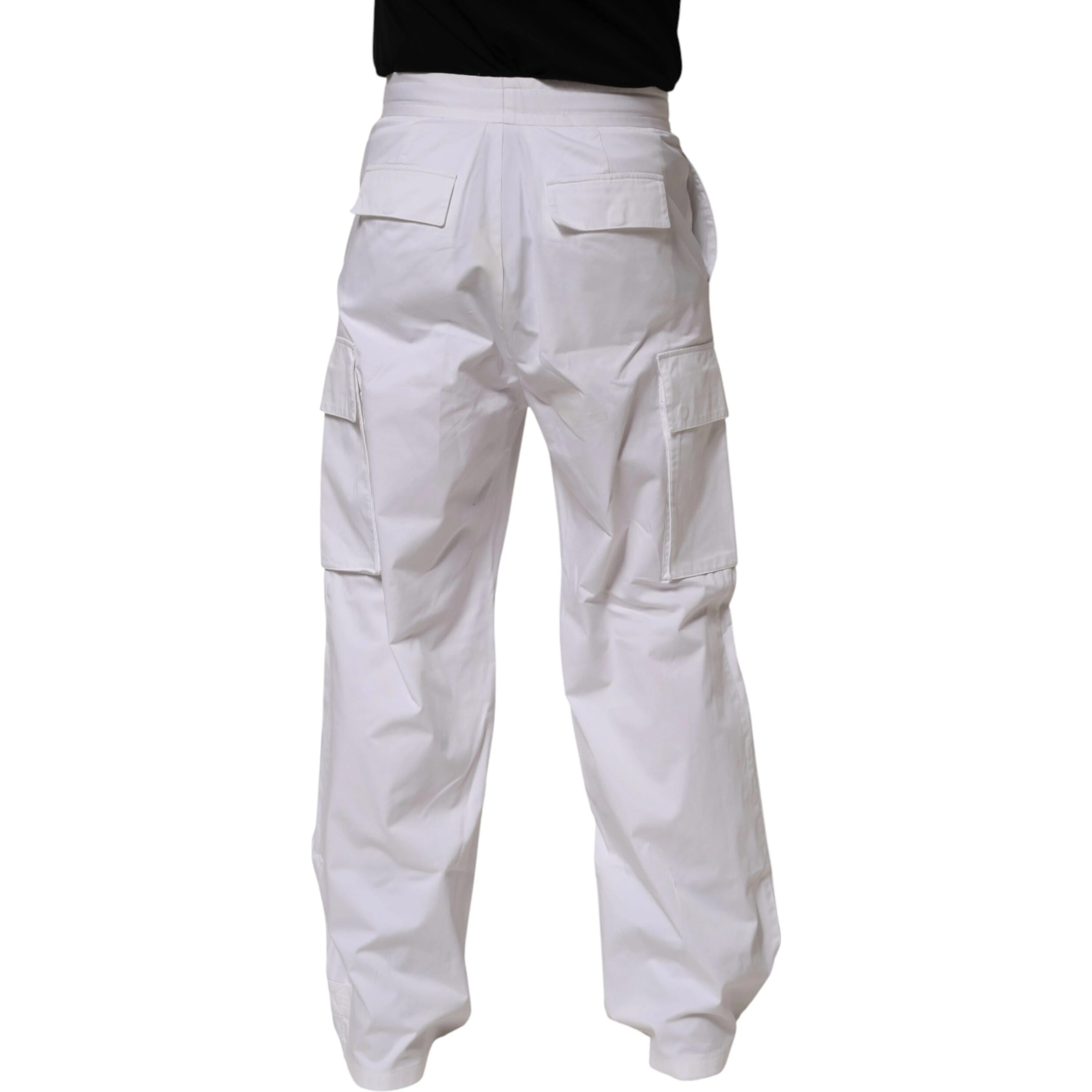 White Linen Straight Cargo Men Trouser Pants