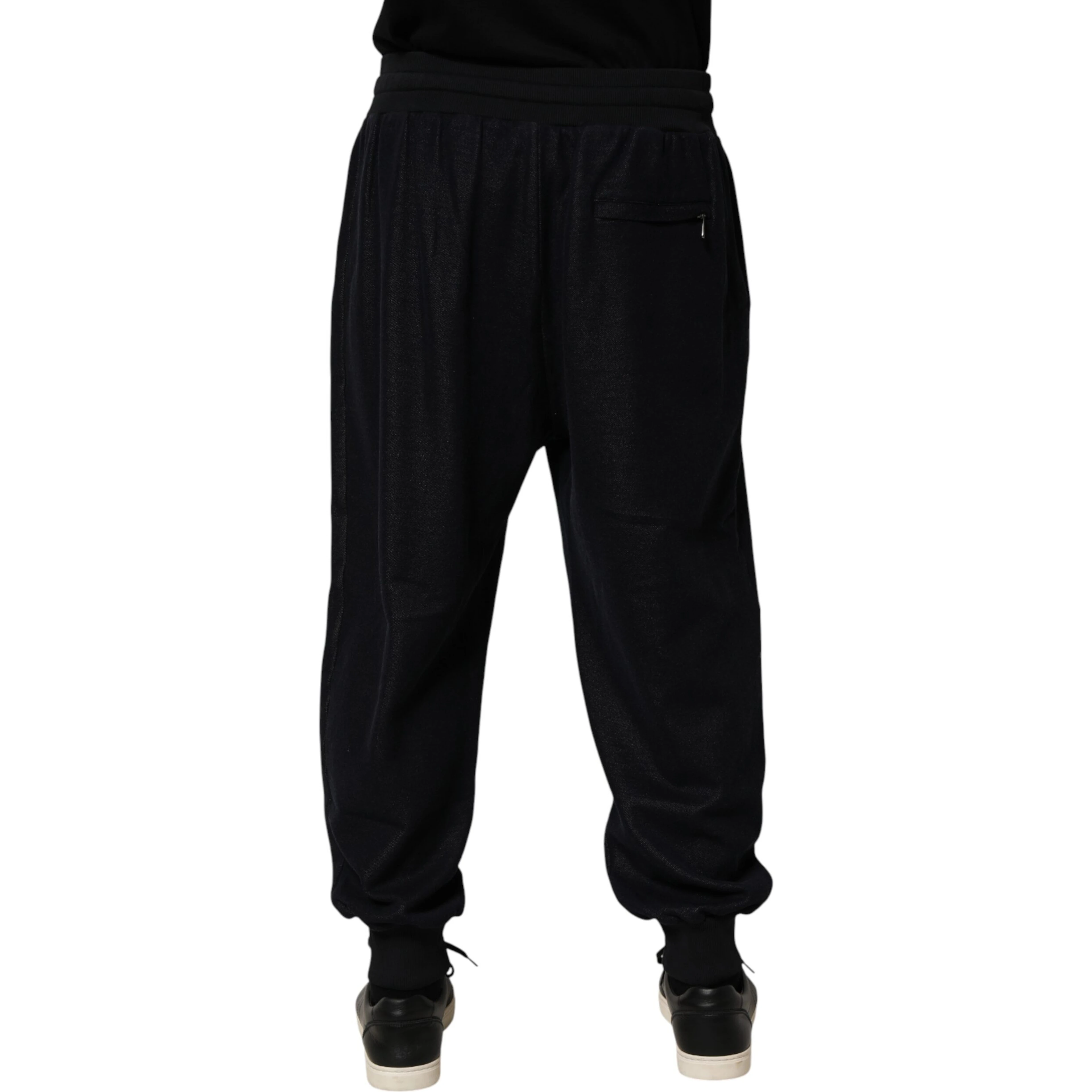 Black Cotton Blend Drawstring Jogger Jogger Pants