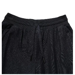 Black Cotton Blend Drawstring Jogger Jogger Pants