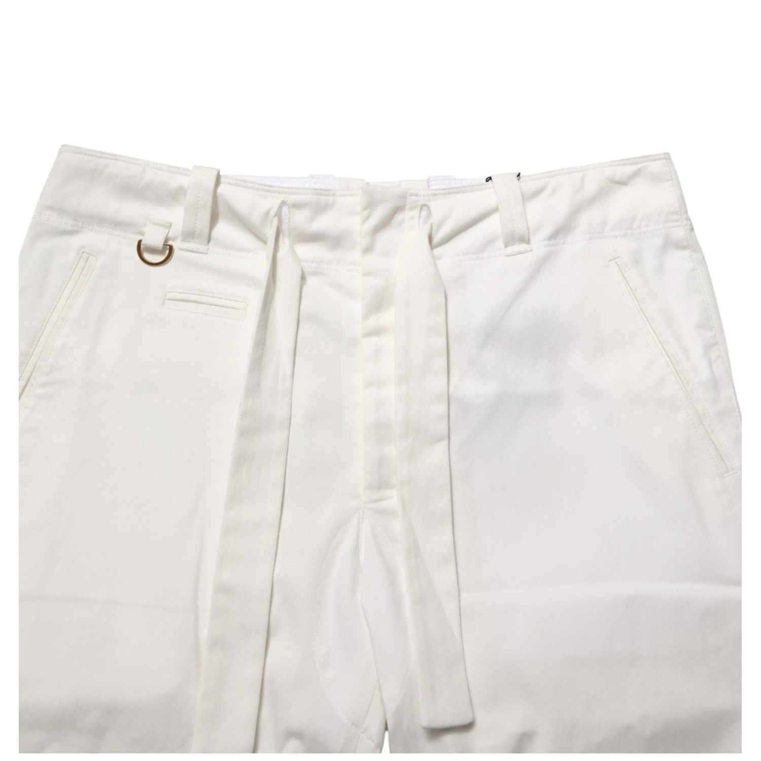 White Cotton Stretch Cropped Trouser Pants