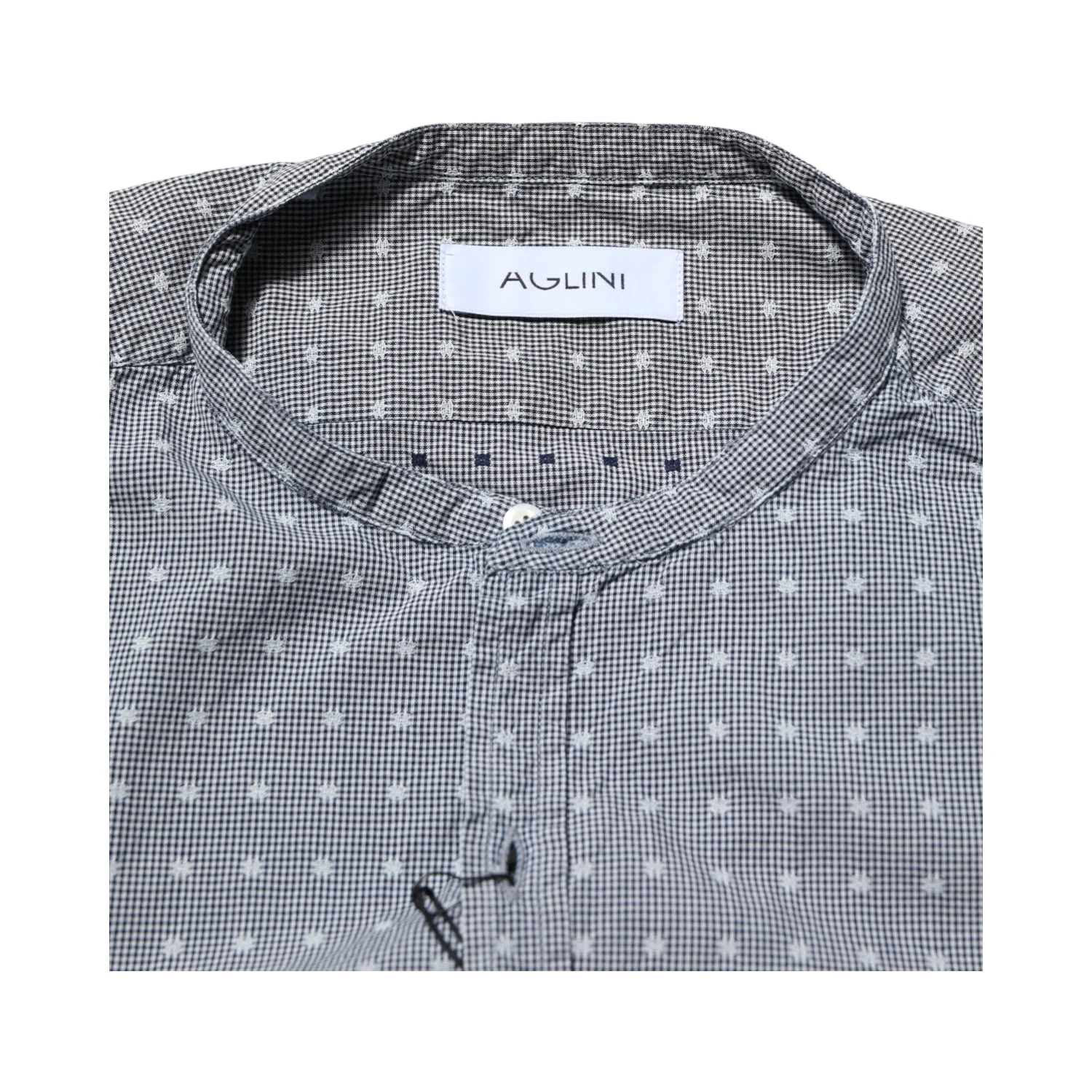 Gray Polka Dot Cotton Button Down Long Sleeves Shirt