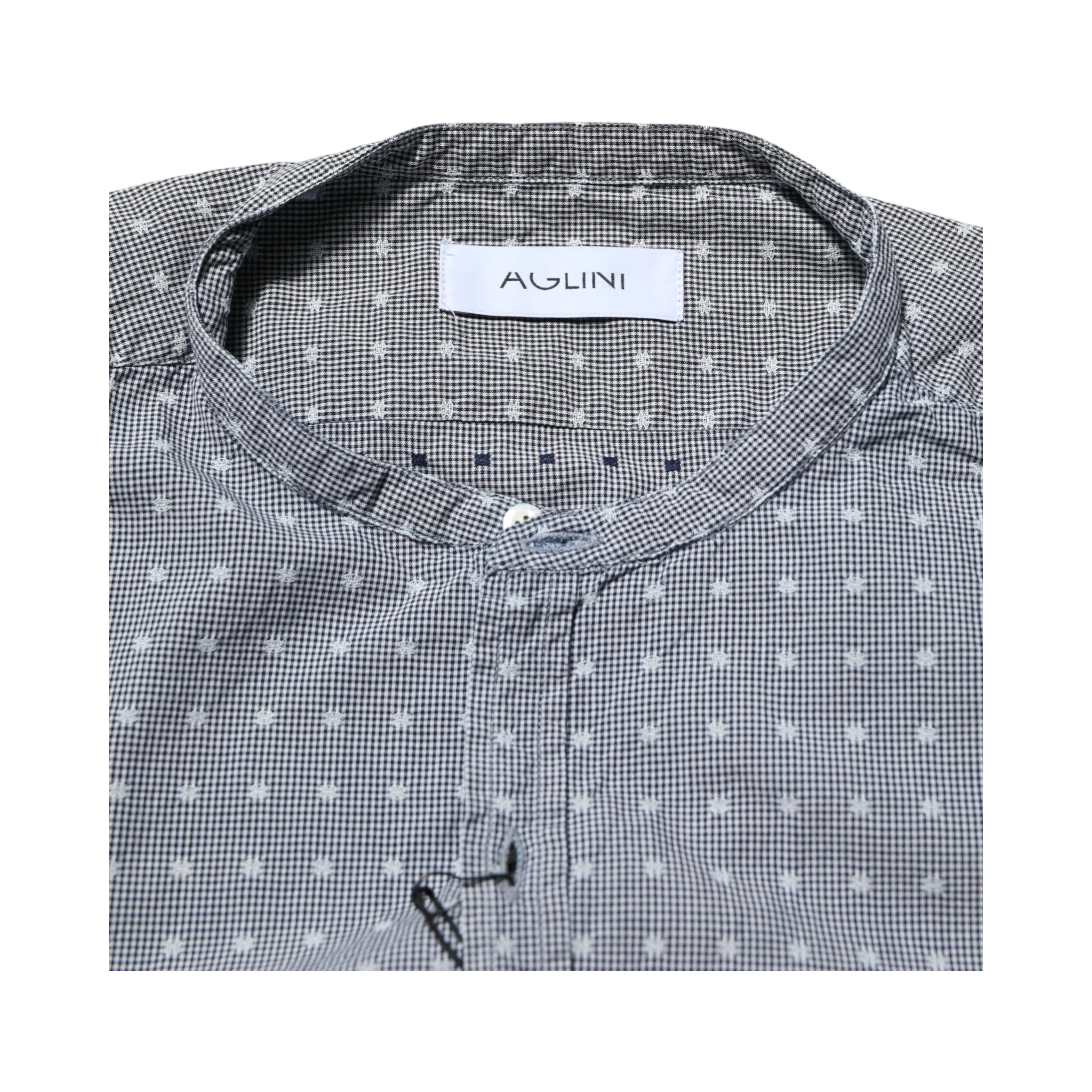 Gray Polka Dot Cotton Button Down Long Sleeves Shirt