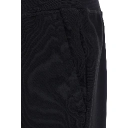 Black Pants with Elastic Waist and Logo Lettering on the Leg in Cotton Man