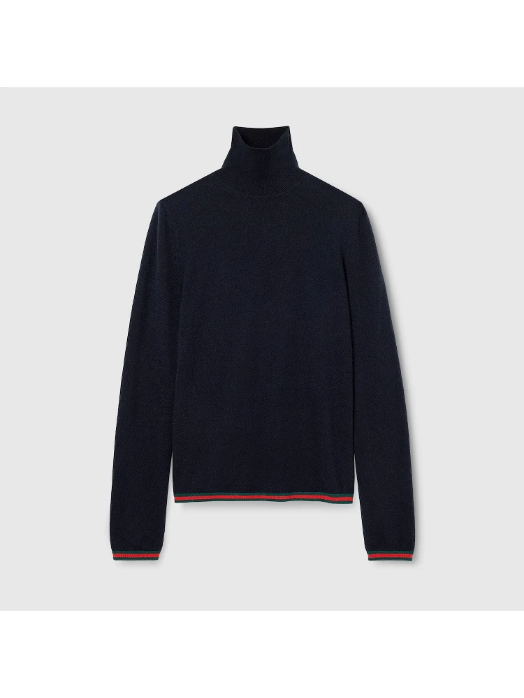 Check detail cashmere knitwear