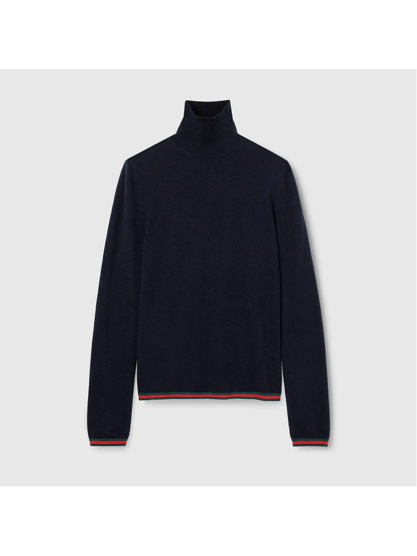 Check detail cashmere knitwear