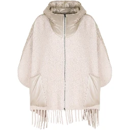 Poncho jacket in alpaca wool