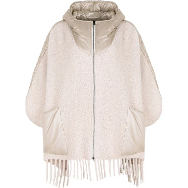 Poncho jacket in alpaca wool