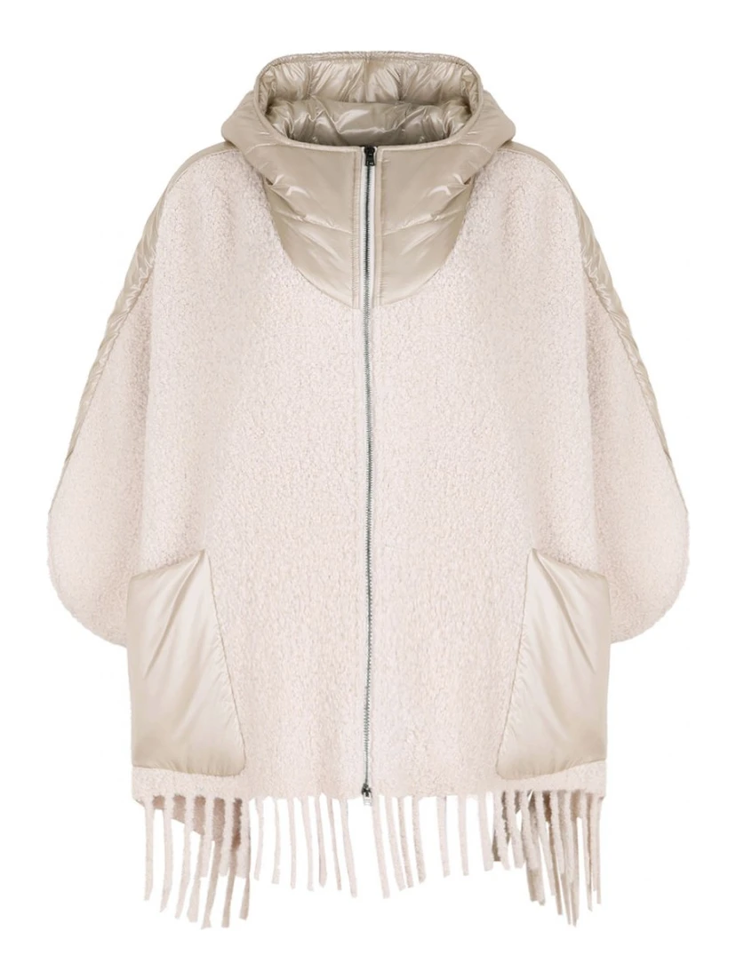 Poncho jacket in alpaca wool