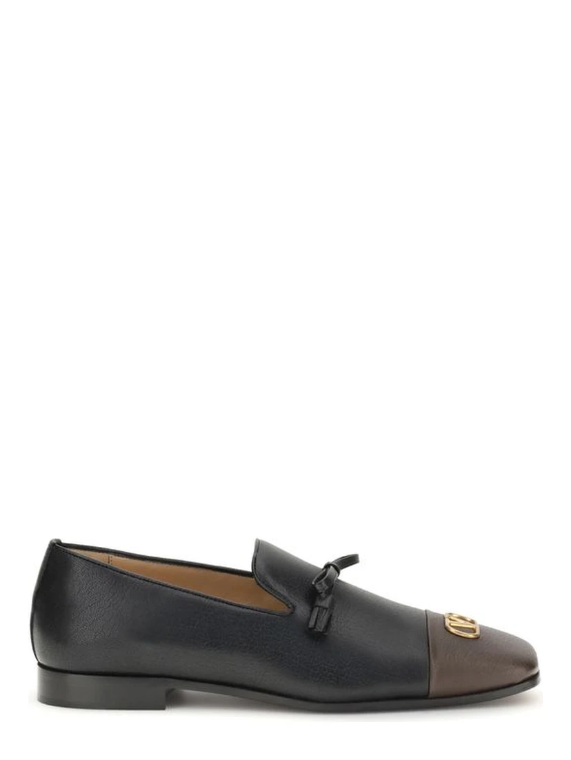 Black Goatskin Slip-On Loafers