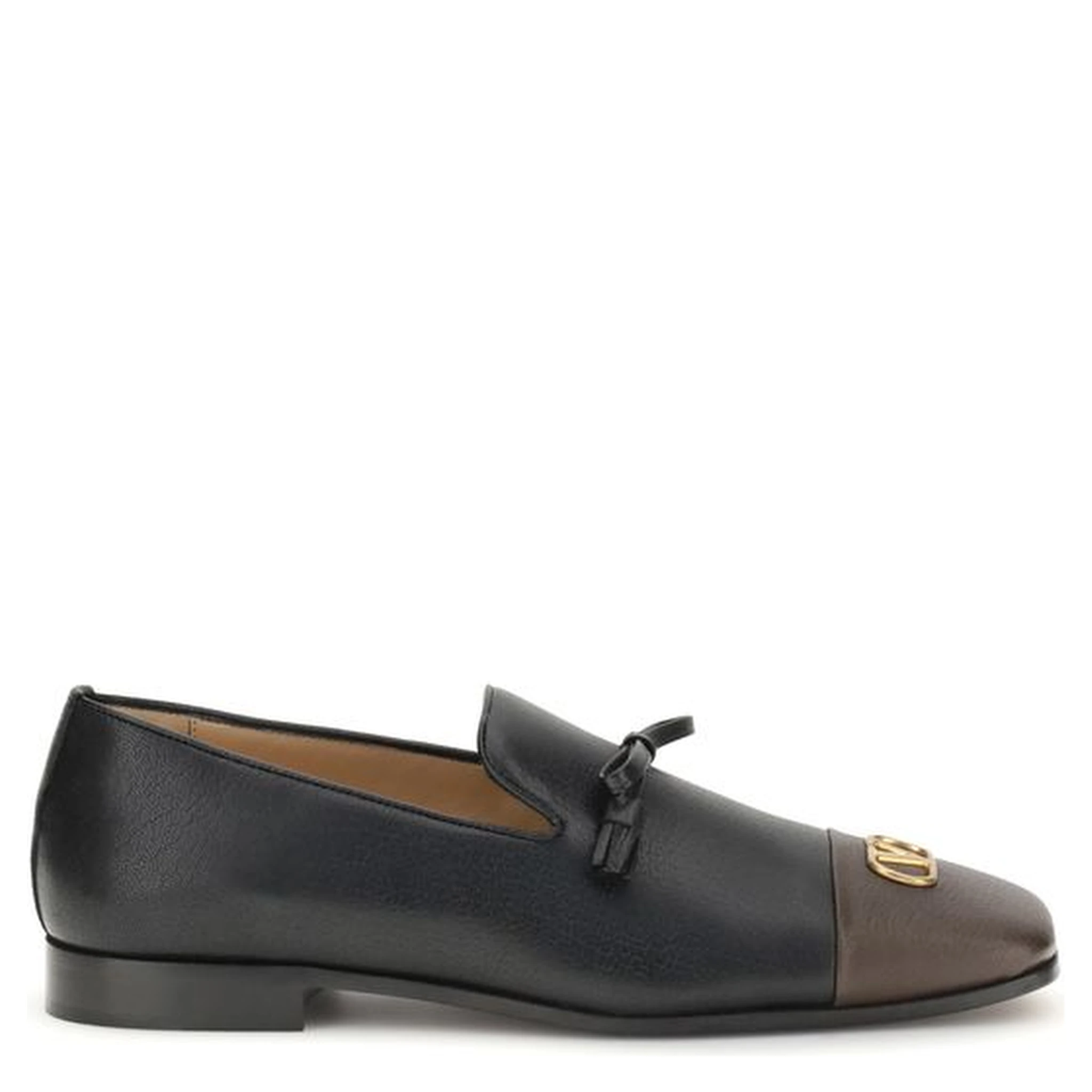 Black Goatskin Slip-On Loafers