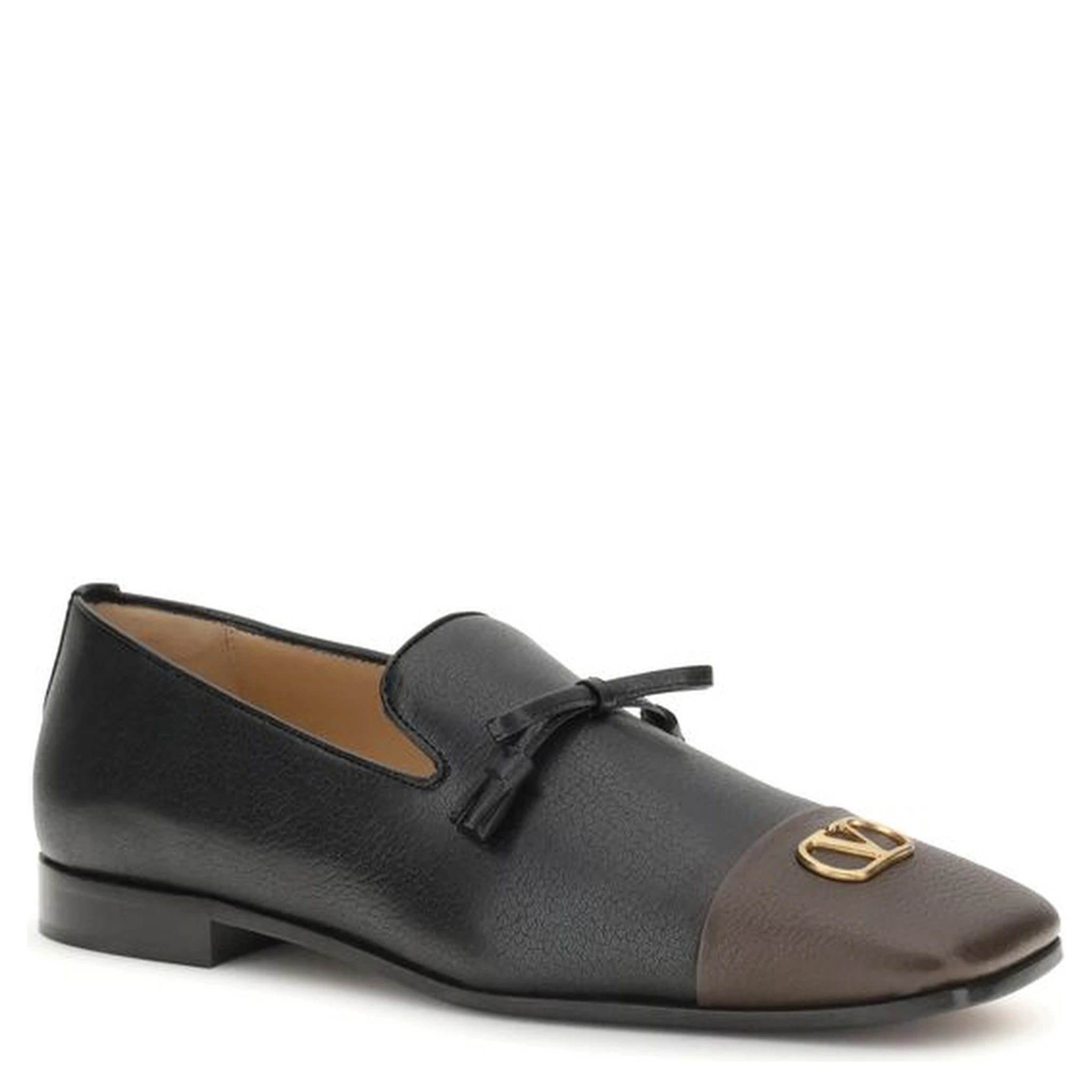 Black Goatskin Slip-On Loafers
