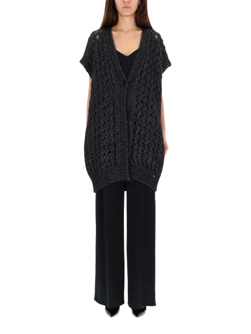 VEST WITH PERFORATED WORKMANSHIP