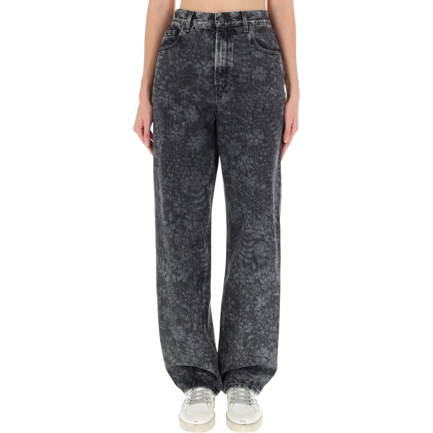 JEANS WITH FLORAL PATTERN