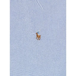 Oxford Light Blue Shirt with Classic Collar and Pony Embroidery on the Front in Cotton Woman
