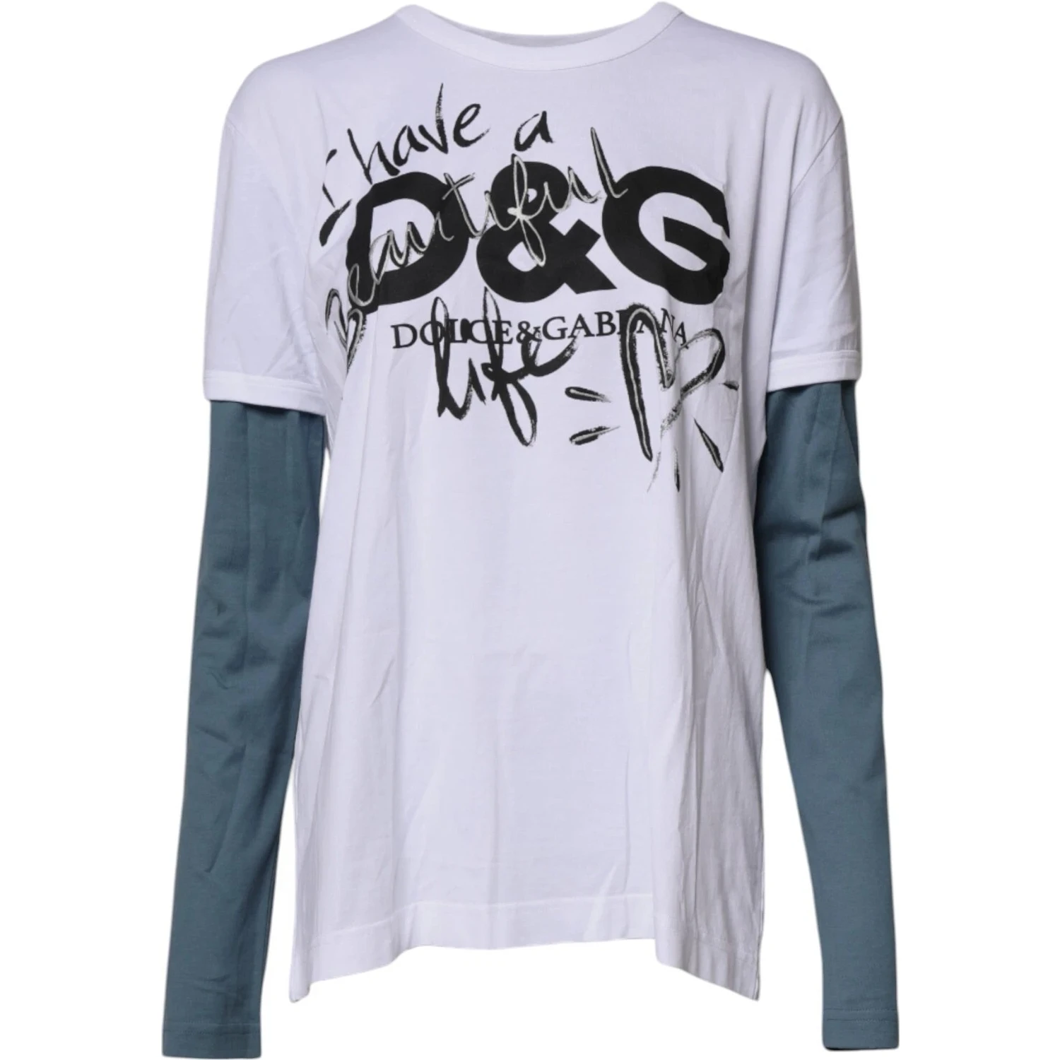 White Graphic Print Cotton Crew Neck T-shirt