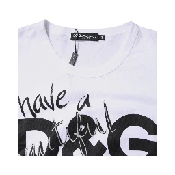White Graphic Print Cotton Crew Neck T-shirt