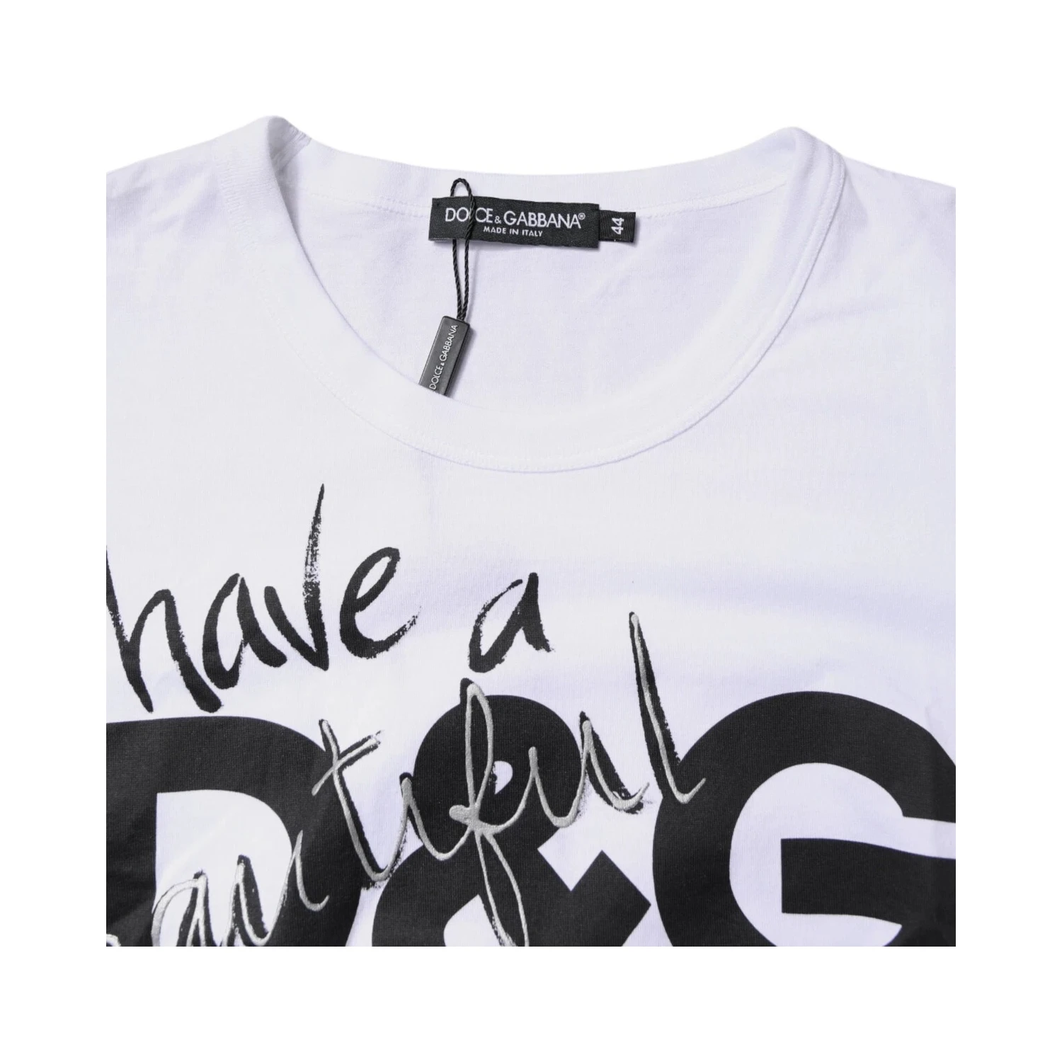 White Graphic Print Cotton Crew Neck T-shirt