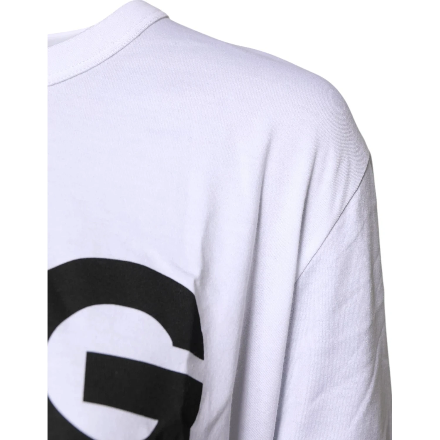 White Graphic Print Cotton Crew Neck T-shirt
