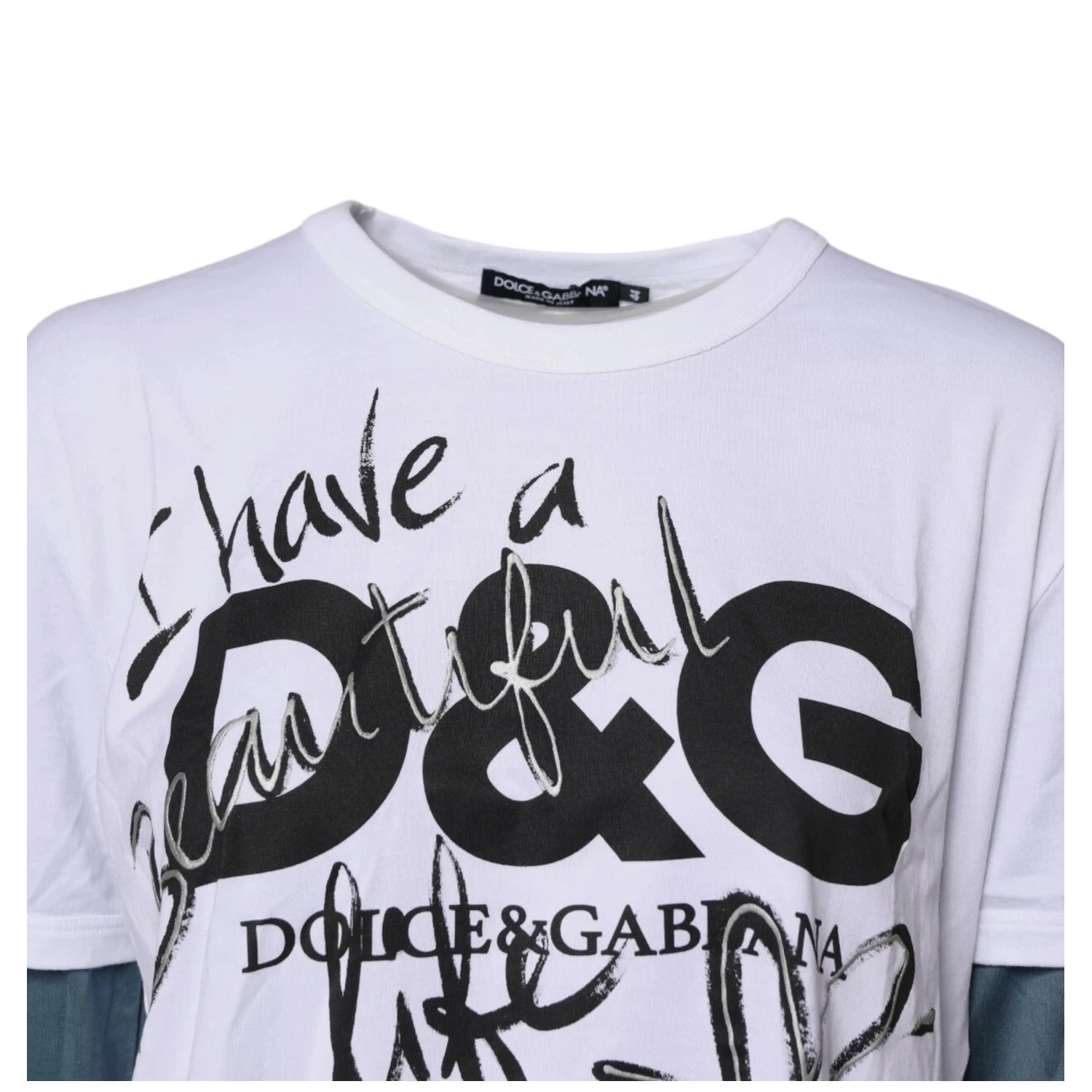 White Graphic Print Cotton Crew Neck T-shirt