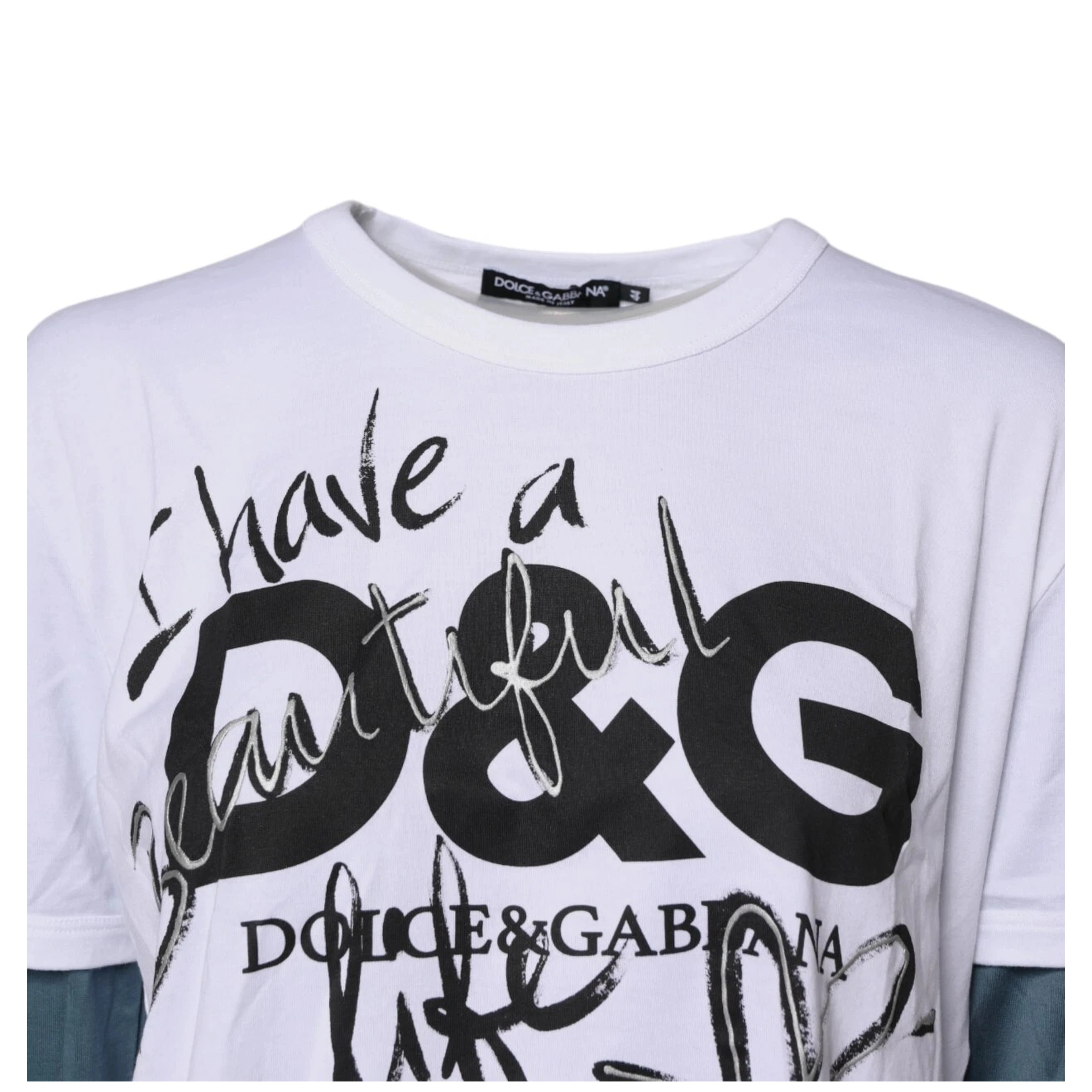 White Graphic Print Cotton Crew Neck T-shirt