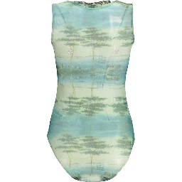Green Polyester Bodysuit